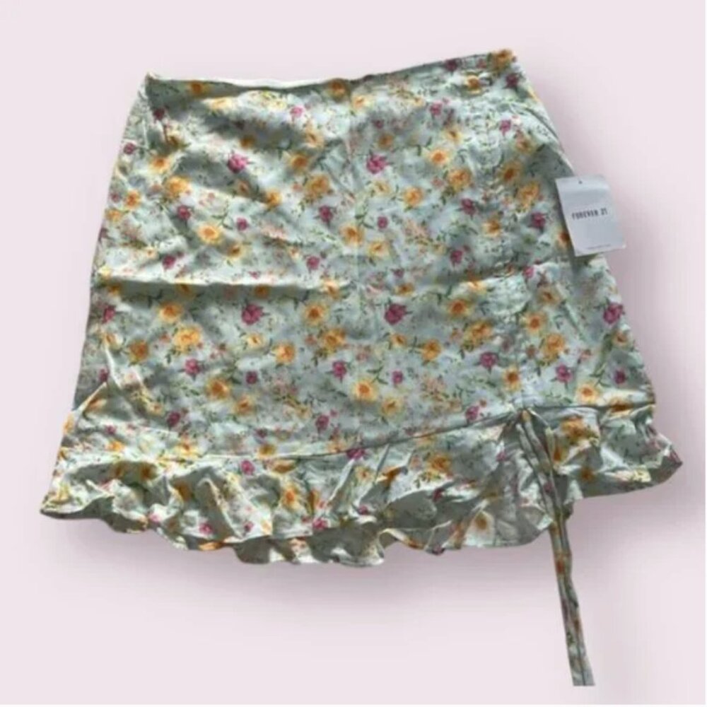 ⭐️ Ruffle Floral Boho Peasant Hipster Straight Modern Fairy Cottage Picnic Skirt